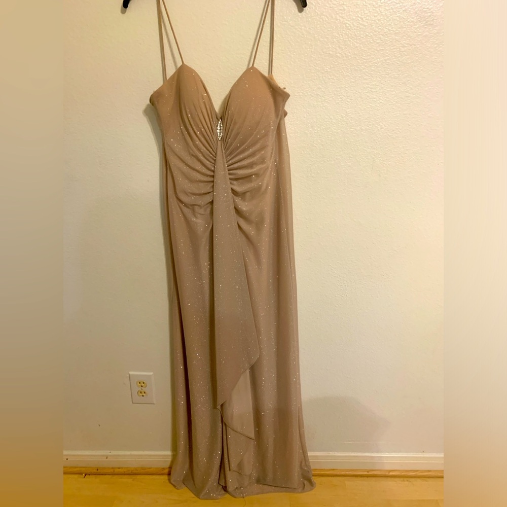 Tan sparkly dress thin straps